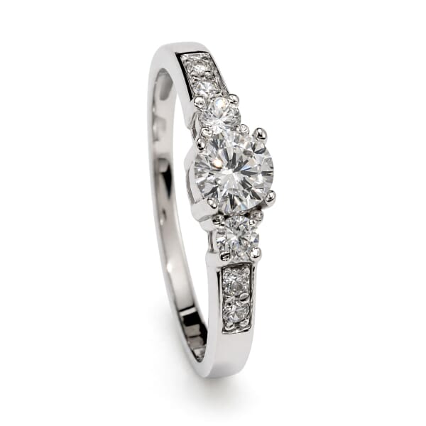 Gullring i 14kt hvitt gull med zirkonia - Esp56759