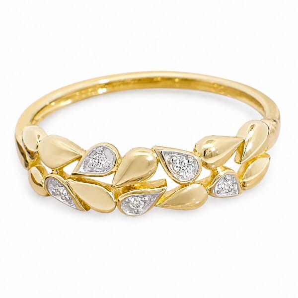 Diamantring i 14kt gult gull med 0,025ct W-Si - Bur538196Diamantring i 14kt gult gull med 0,025ct W-Si - Bur538196