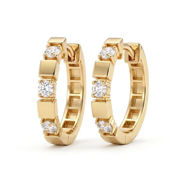 Gulløredobber 14kt gull med diamanter 0,14ct W-Si - coc3771237