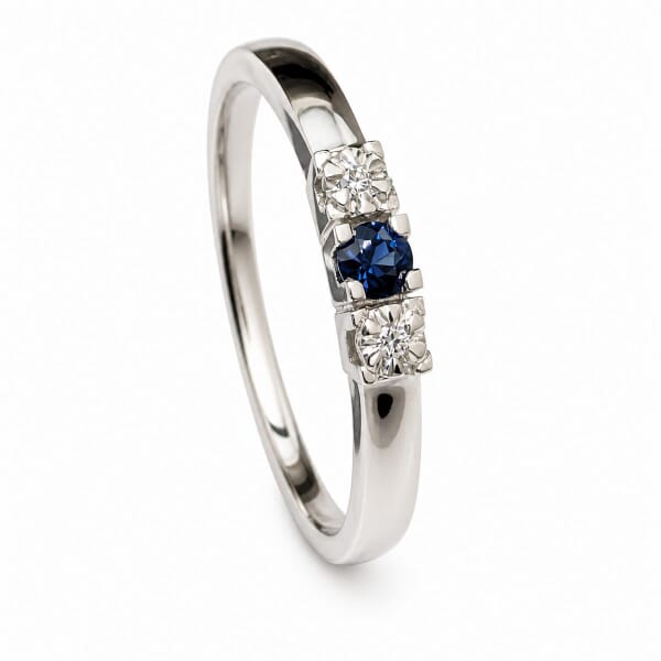 Gullring i 14kt med safir og diamanter 0.013 ct TW-Si - coc5000473hv