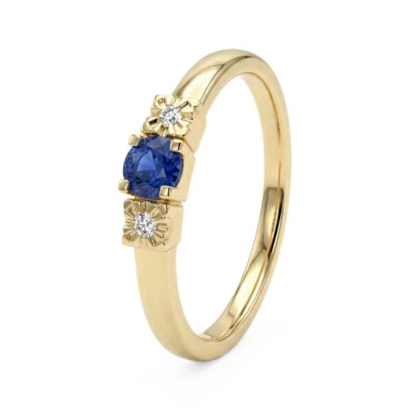 Gullring med safir og diamanter 0.013 ct TW-Si - coc5000473s Gullring med safir og diamanter 0.013 ct TW-Si - coc5000473s