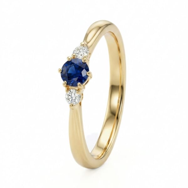 Gullring med safir og diamanter 0.05 ct TW-Si - coc5000547 Gullring med safir og diamanter 0.05 ct TW-Si - coc5000547