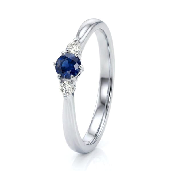 Gullring i hvitt gull 14kt med safir og diamanter 0.05 ct TW-Si - coc5000547sh Gullring i hvitt gull 14kt med safir og diamanter 0.05 ct TW-Si - coc5000547sh