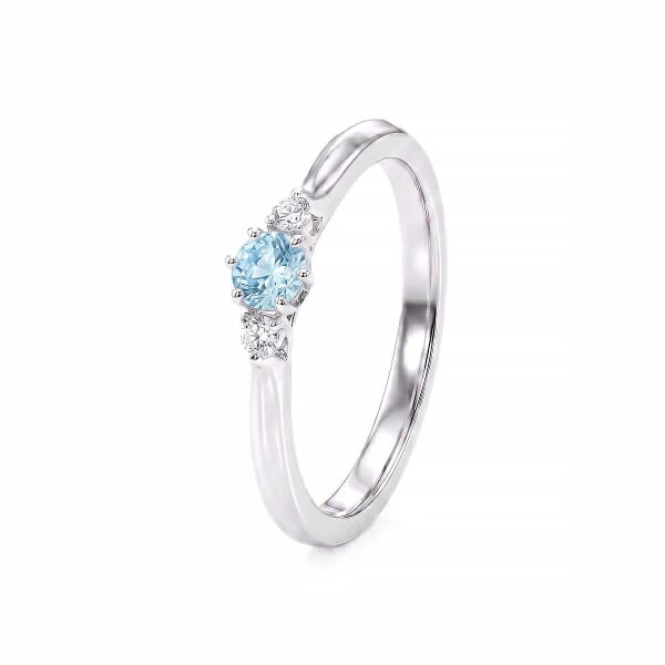 Gullring i hvitt gull 14kt med Sky Blue Topas og diamanter 0.05 ct TW-Si - coc5000547th Gullring i hvitt gull 14kt med Sky Blue Topas og diamanter 0.05 ct TW-Si - coc5000547th